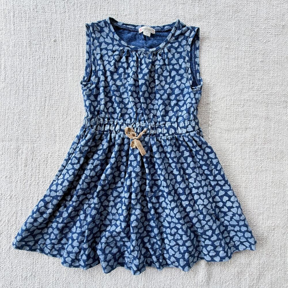 Crewcuts Blue Heart Dress GUC 5
